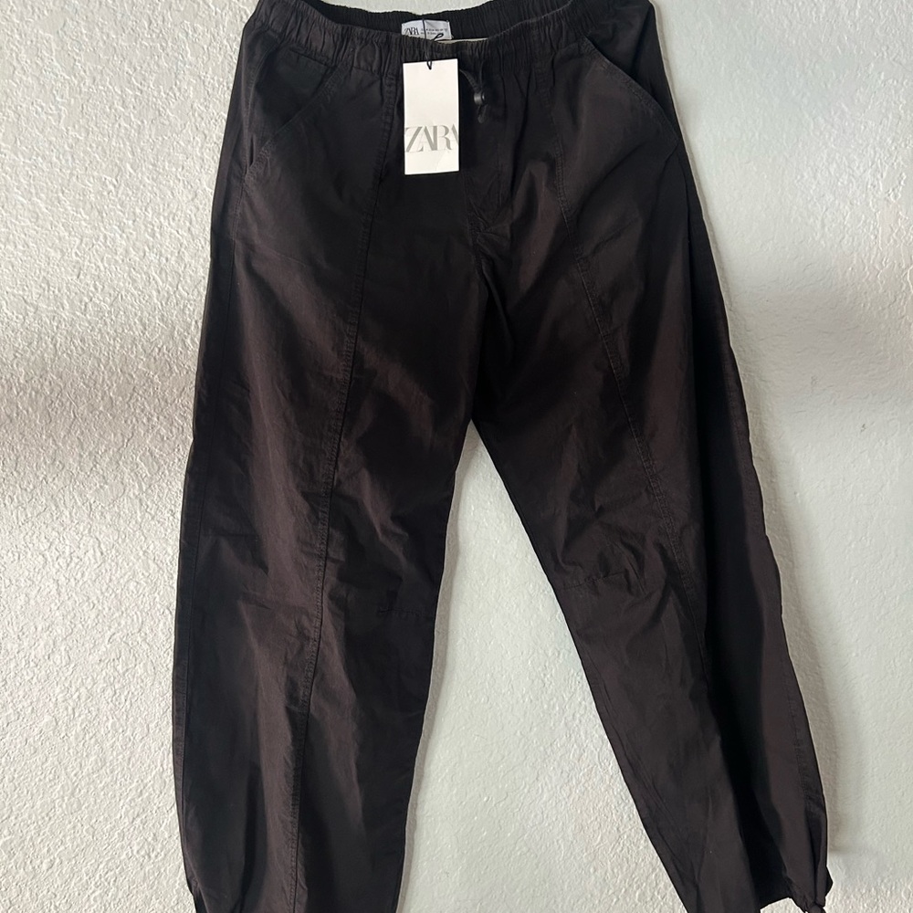 Zara Woman, Medium, Black New Zara Pants Womens Cargo Pull On
Elastic Waist